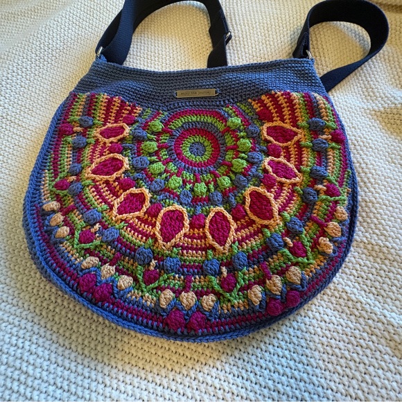 Handbags - 💙Handknit Multicolor Crochet Crossbody Bag Handmade in Vancouver Island